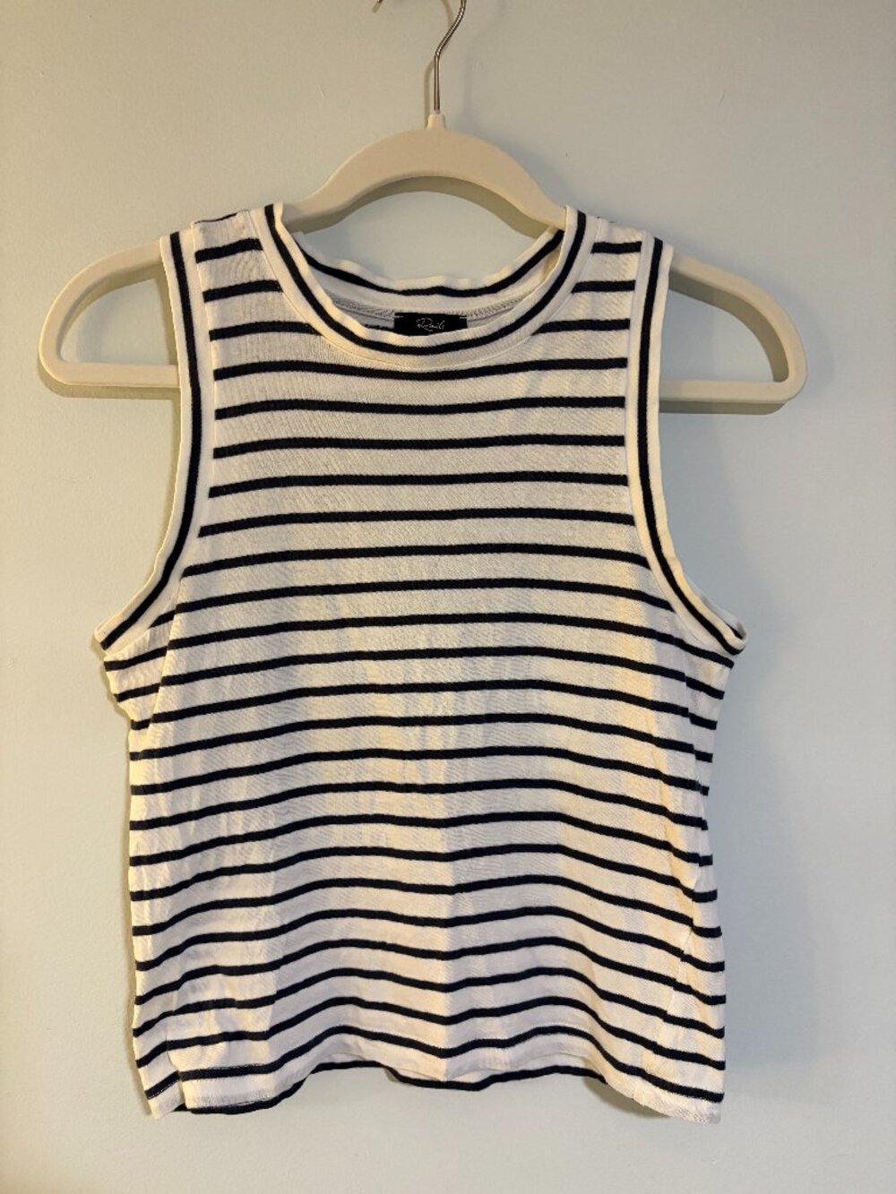 Rails White and Navy Striped Tank Top